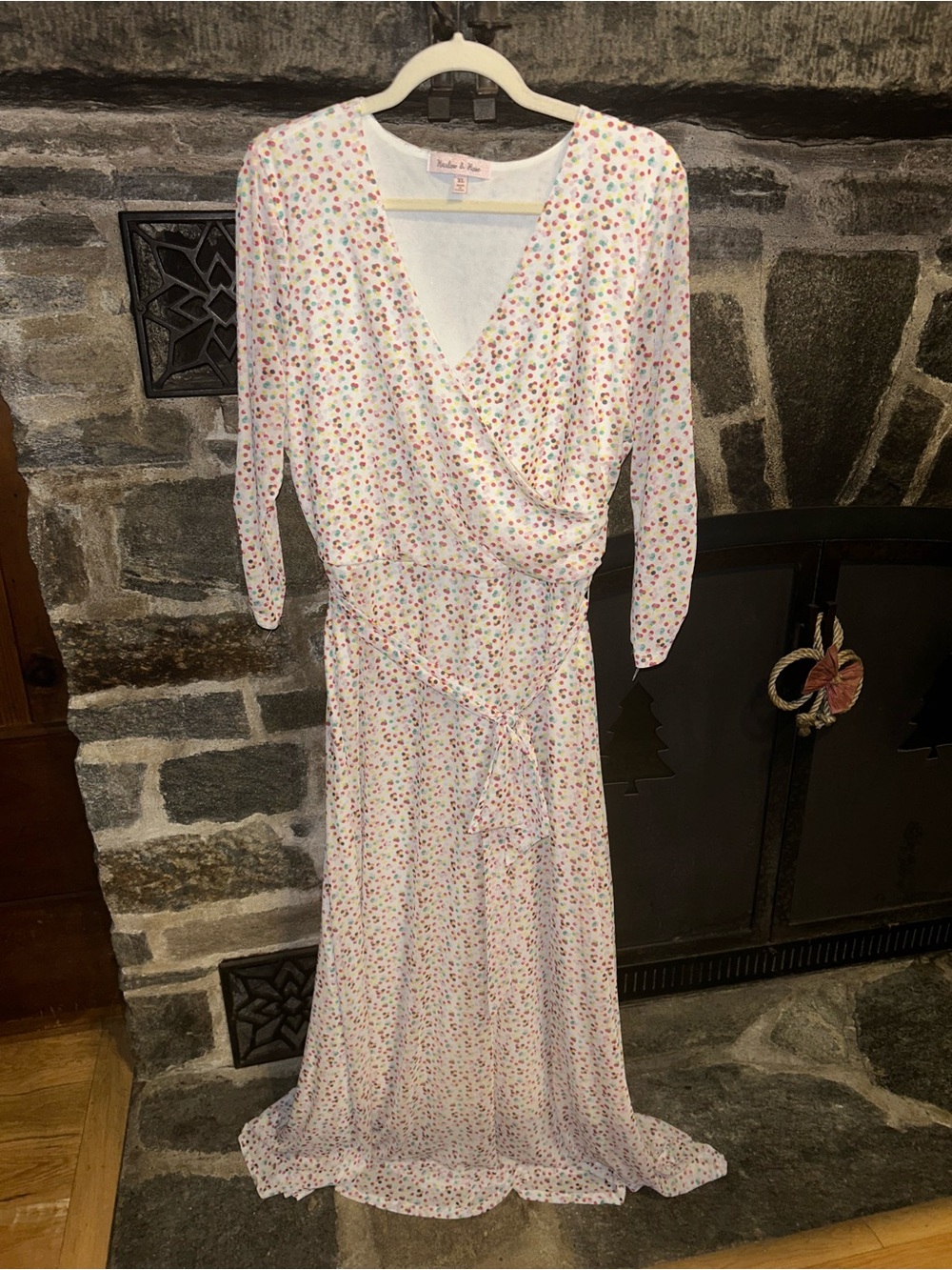 Polka dot Cream Maxi-dress